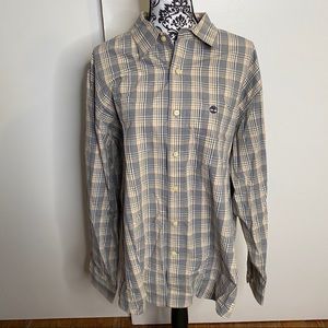 Timberland Size Large Grey/Blue/Yellow Plaid Shirt